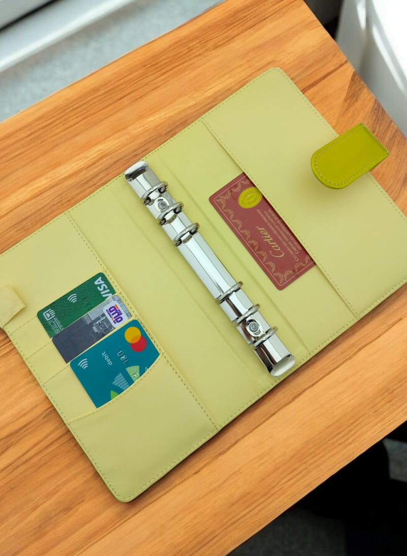 Faux leather wallet, money pouch, budget and notepad with card slots, cash and money compartment - Image 3